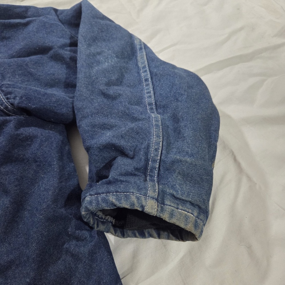 Dickies Distressed Denim Blue Chore Coat Blanket Lined Corduroy Collar Mens XXL - Picture 6 of 16